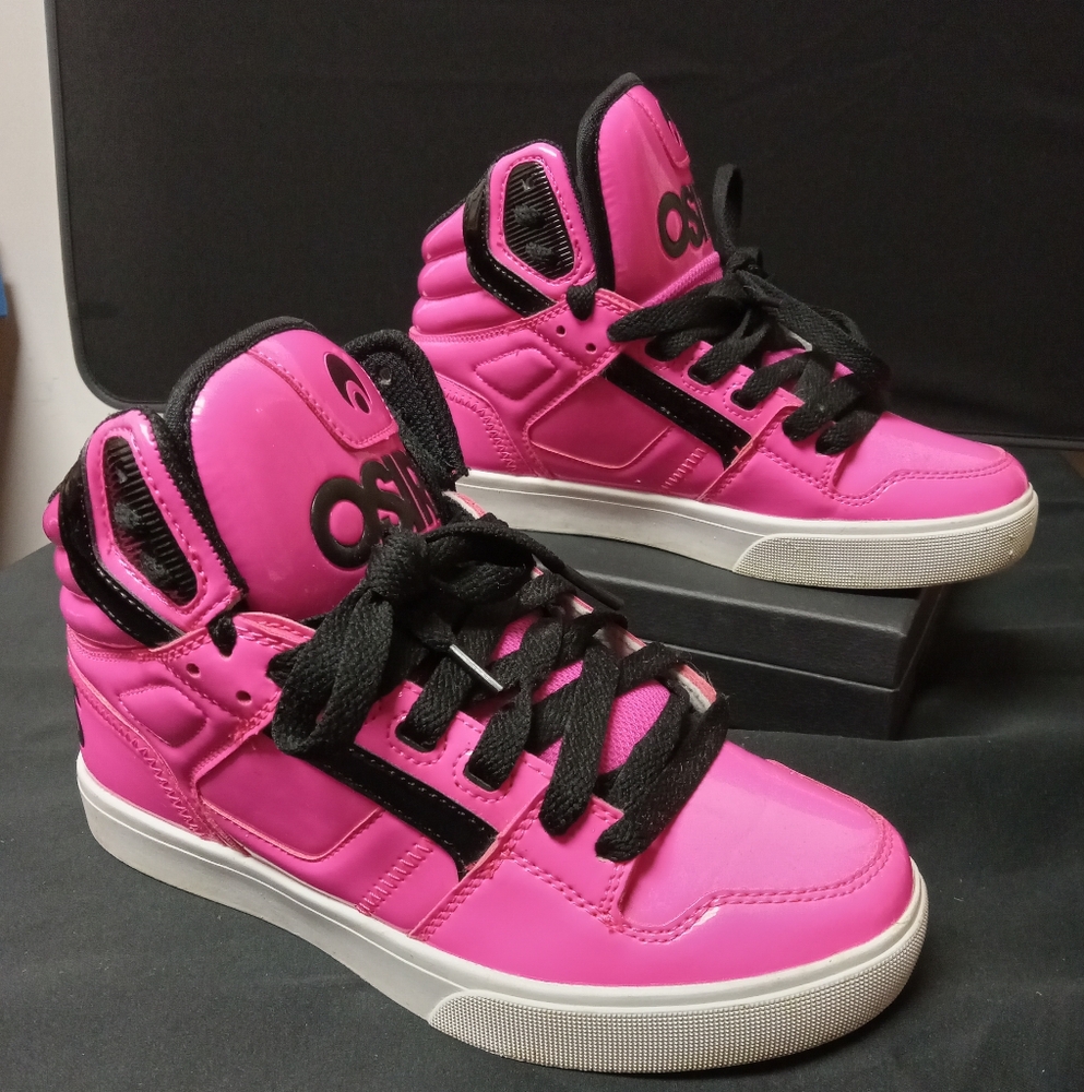 Osiris Bold Pink and Black High-Tops